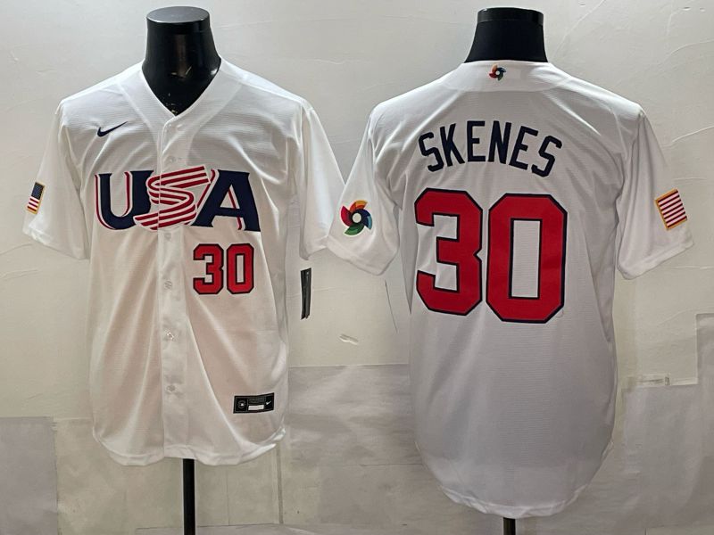 Men 2026 World Cub USA #30 Skenes white Nike MLB Jersey style 08